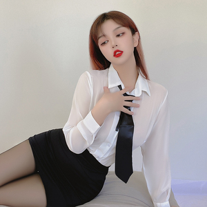 情趣内衣性感衬衫透视紧身短裙包臀秘书ol制服女教师夜店诱惑套装