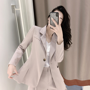 2020春季新款高冷女神范职业西装领套装女御姐风洋气减龄两件套夏