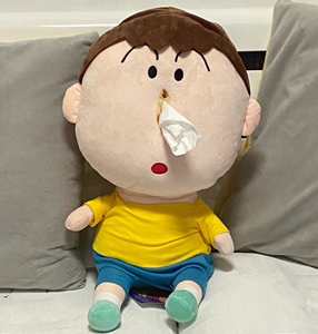 loohjingtb淘宝万代联动蜡笔小新流鼻涕阿呆餐巾纸袋毛绒玩偶抽纸盒