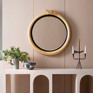 盘龙镜冠鼎定制镜子创意客厅墙面装饰镜壁挂艺术镜造型圆形梳妆镜