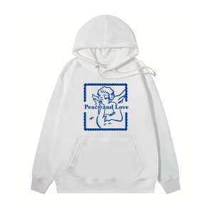 mushroncow爱与和平秋秋冬厚款卫衣女连帽新款韩版宽松情侣装