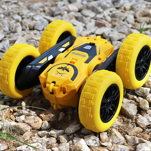 变形金刚大黄蜂遥控翻滚车儿童玩具车充电双面翻斗四驱越野车男孩