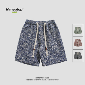 Mmoptop2024夏季休闲花短裤男士新款夏威夷沙滩运动五分裤子男装