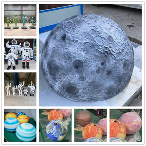 热销玻璃钢星球月球半圆球模型航空主题雕塑宇航服外星人展览摆件
