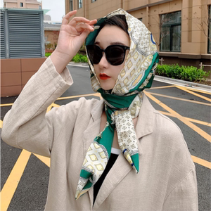 纱巾新款春夏季缎面丝巾帽绑巾时尚盖头巾大头围包头帽防晒套头女