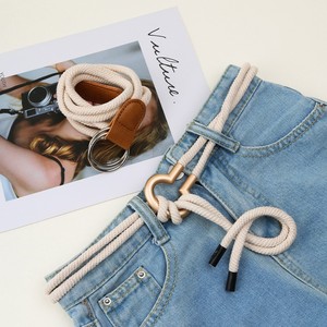 小众美式麻绳腰带百搭编织潮腰绳系腰绳子复古收腰牛仔裤皮带腰链