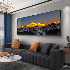 客厅装饰画背靠金山轻奢大气沙发背景墙壁挂画办公室山水风景单幅