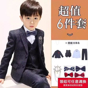 儿童小西装男童套装婚礼花童礼服男孩钢琴演出服帅气春秋新款西服