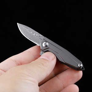 钛合金小刀迷你折叠大马士革d2不锈钢刀edc随身携带小号美工刀