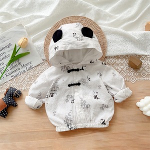 婴儿防晒衣夏季薄款中国风熊猫外套透气可爱宝宝空调衫夏天外出服