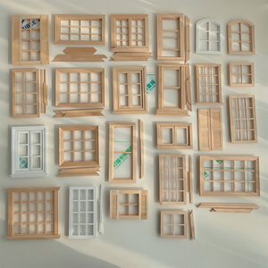 微缩窗户合集 素胚1:12实木窗户ob11 bjd娃娃屋用模型可DIY上色