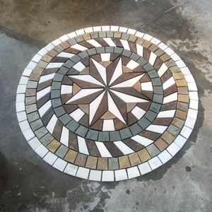 天然青石板石材庭院地砖风水盘花园室外砖别墅户外地面拼花造形砖