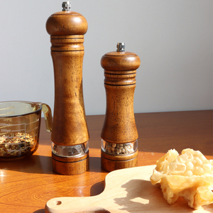 研磨器手动木质复古可视陶瓷不锈钢磨芯海盐黑胡椒花椒香料现磨