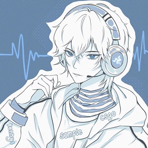 慧一单色头像人设图动漫二次元半身头像约稿情侣同人游戏手绘照片