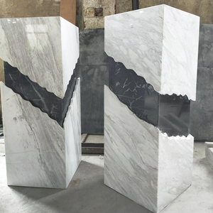 0041人付款淘宝玄关落地酒店室外鱼肚白大理石岩板石材雕塑底座基座