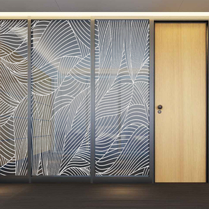 抽象几何线条办公室静电磨砂玻璃贴膜创意隔断装饰贴纸图案可定制