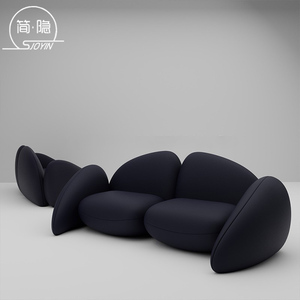 意大利设计师创意简约现代异形螃蟹造型松子多人布艺艺术沙发组合