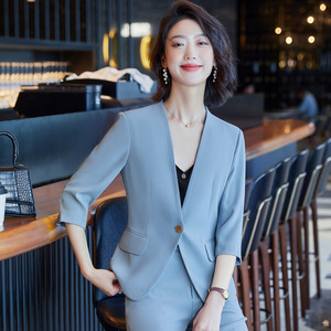 韩版时尚休闲西服外套女士春夏季职业装套装修身小西装女文员工装
