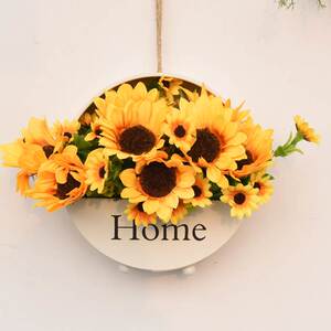 墙上壁挂挂墙草编花篮干花花束背景墙面装饰挂饰房间布置墙壁挂件