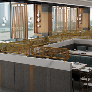 餐饮隔断围栏酒吧屏风餐厅火锅店卡座矮隔断铁艺镂空遮挡墙装饰