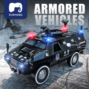 仿真合金防爆装甲车七开门特警小汽车模型儿童警车玩具男孩警察车