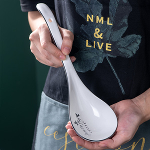 吃播专用勺子直播快手抖音网红韩式陶瓷巨大特大超大