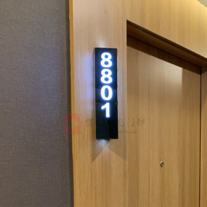星级酒店发光房间号定制led门牌宾馆亮灯门牌高端公寓带灯提示牌