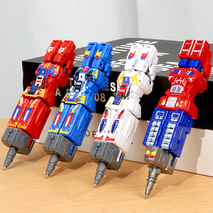 儿童变形玩具3岁6男孩益智擎天变型柱圆珠笔汽车机器人金刚战士笔