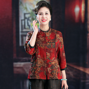正品真丝香云纱女装高档中老年唐装女桑蚕丝衬衫杭州丝绸中式上衣