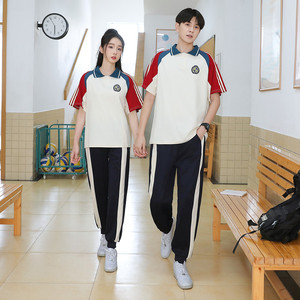 初三毕业班服高中生夏季短袖t恤套装韩版中小学生学院风校服定制