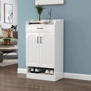 欧式鞋柜1米高110cm柜子暖白色60厘米长90公分一米二门口储物收纳