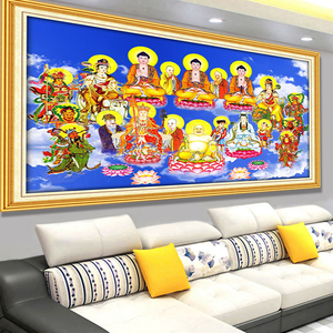 5d魔方元钻石画新款满钻客厅佛像万佛图全佛图释迦牟尼人物十字绣