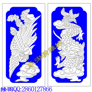 墓碑龙凤线雕图