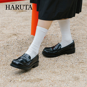 haruta4900日系百搭厚底复古女小皮鞋学院风jk制服鞋乐福鞋女式
