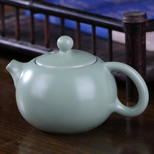 汝窑茶壶开片可养陶瓷西施壶冰裂功夫茶具哥窑茶水分离泡茶壶单壶
