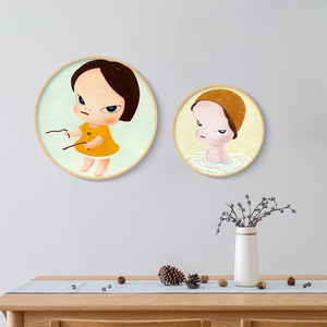 33海底王淘宝现代装饰画奈良美智卡通画儿童挂画梦游娃娃墙画壁画