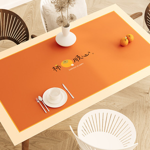 皮革餐桌垫子北欧ins风现代简约桌垫防水防油防烫免洗茶几桌布