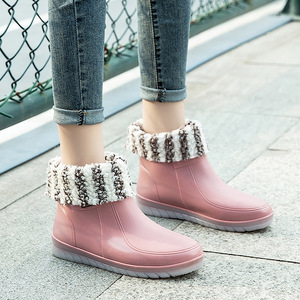 雨鞋女新款韩版小清新水晶底短筒时尚四季外穿防滑低帮水鞋女式
