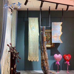 【新】方管u型吊顶布料悬挂架橱窗展示架丝巾围巾窗帘纺织品展示