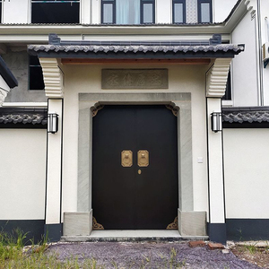 中式别墅大门双开门农村自建房庭院入户门防盗门家用锌合金子母门