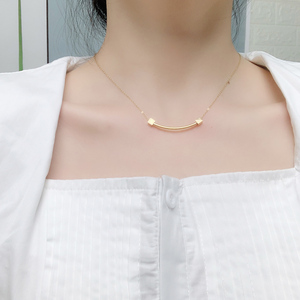 唐晶同款项链我的前半生日韩版简约笑脸吊坠钛钢微笑项链女锁骨链