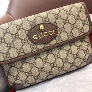 日本中古二手正品gucci古驰虎头胸包斜跨包