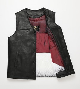 古漠望羊中老年宁夏滩羊二毛皮马甲毛一体羊羔毛坎肩背心男冬季