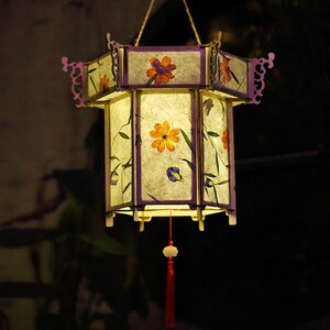 老式灯笼怀旧做的手工材料纸糊手工花灯古风手提中式装饰复古装饰