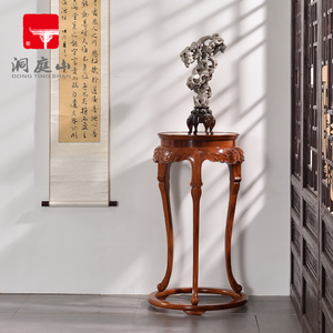 洞庭山苏作明式红木家具缅甸酸枝三足圆香几花架王世襄款落地花几
