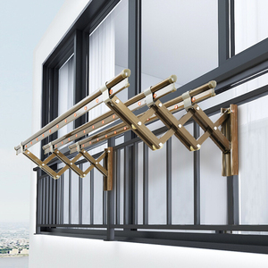 红杏829阳台折叠晾衣架户外伸缩晒衣架家用推拉式窗外室外凉衣杆