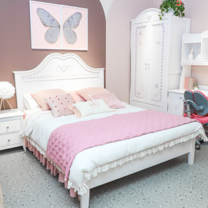 贵人缘启智儿童床全实木床1.5米卧室男女孩公主床单床儿童房衣柜