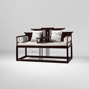 阔叶黄檀鹤舞飞檐云榻国标红木印尼黑酸枝红木新中式家具装饰柜