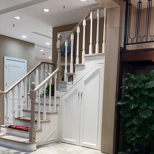 特步楼梯扶手实木复式别墅室内整体家用楼梯栏杆定制阁楼立柱订金