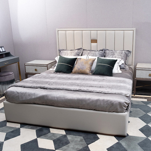 美萃尚品 轻奢牛皮床家用环保健康现代简约风格品质轻奢ya02-18